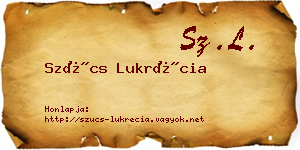 Szűcs Lukrécia névjegykártya