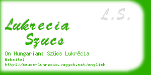 lukrecia szucs business card