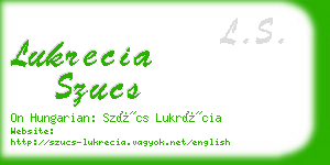 lukrecia szucs business card